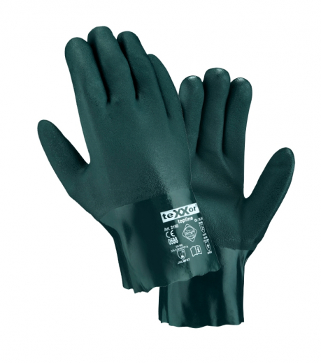 Chemikalienschutz-Handschuhe teXXor® topline PVC-Schutzhandschuhe GRÜN 2150