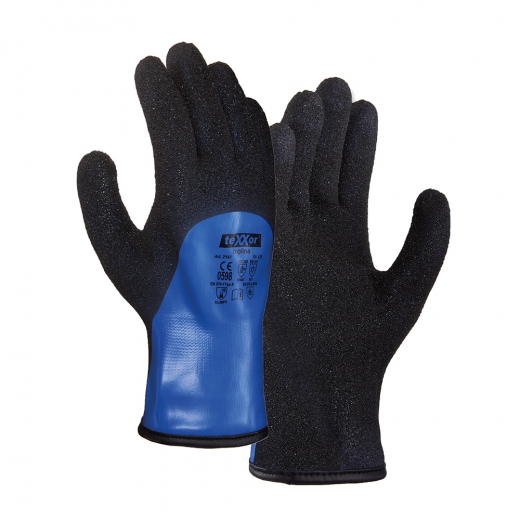 Chemikalien-Schnittschutzhandschuhe Kälteschutz teXXor® Nylon blau/schwarz 2161