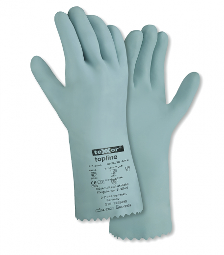 Chemikalienschutz-Handschuhe teXXor® topline blau lebensmittel geeignet NATURLATEX 2240