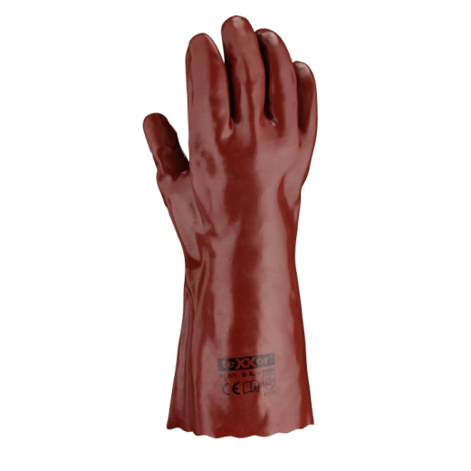 teXXor® PVC-Handschuhe ROTBRAUN 35cm 2171