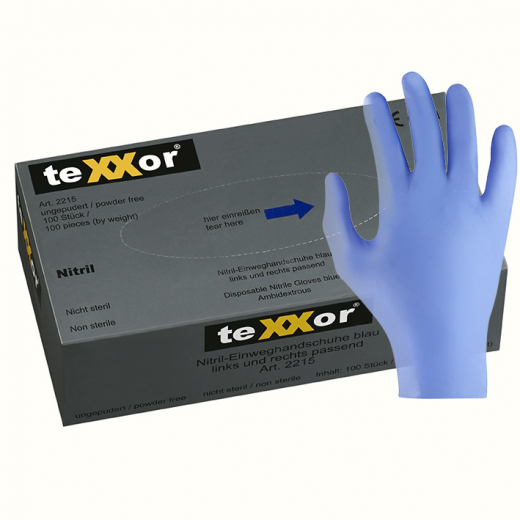 Einweghandschuhe teXXor® 2215 Nitril-Einweg-Handschuh UNGEPUDERT