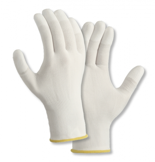 Montage-Handschuhe Polyester-Strickhandschuh FINGERKUPPEN PU-BESCHICHTET teXXor® 2410 weiss