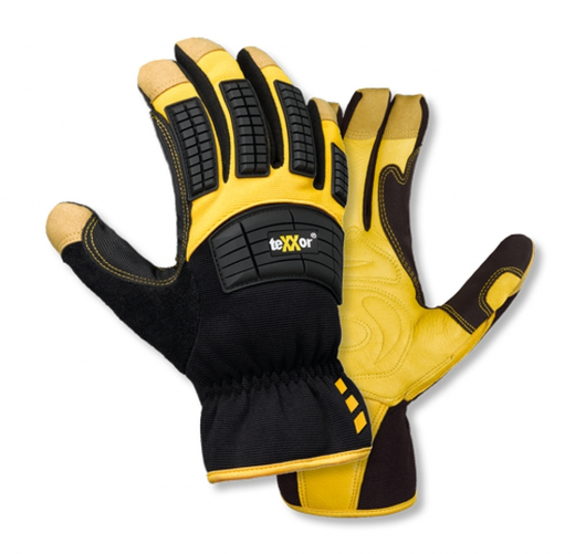 Mechaniker-Arbeitshandschuhe teXXor® topline Leder-Handschuhe OCALA gelb,zertifiziert