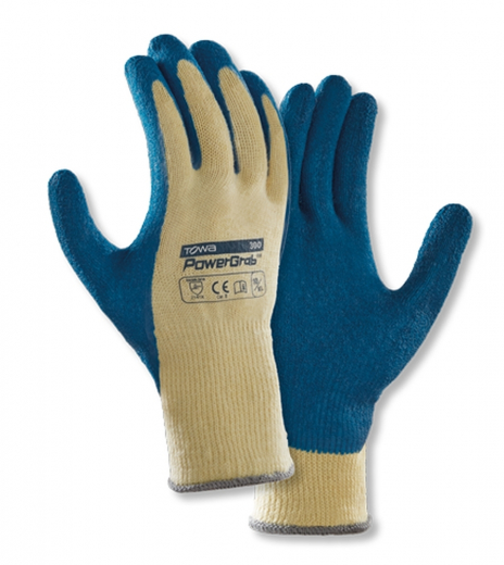 TOWA® Universalhandschuhe Baumwoll-/Polyester-Strickhandschuh PowerGrab® Latex beschichtet