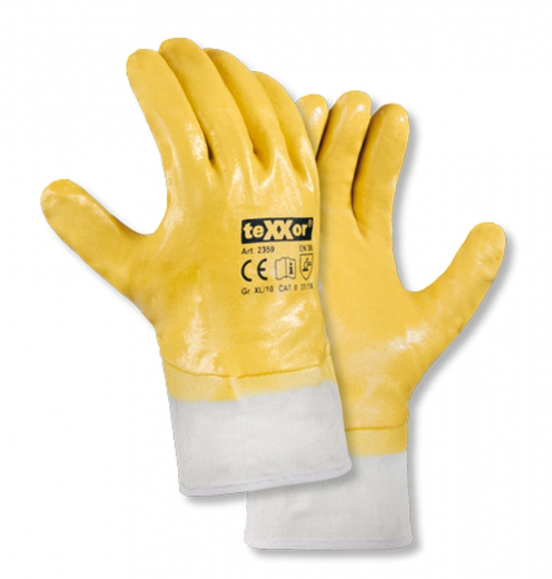 Nitrilarbeitshandschuhe teXXor® Nitril-Handschuhe STULPE 2359 gelb