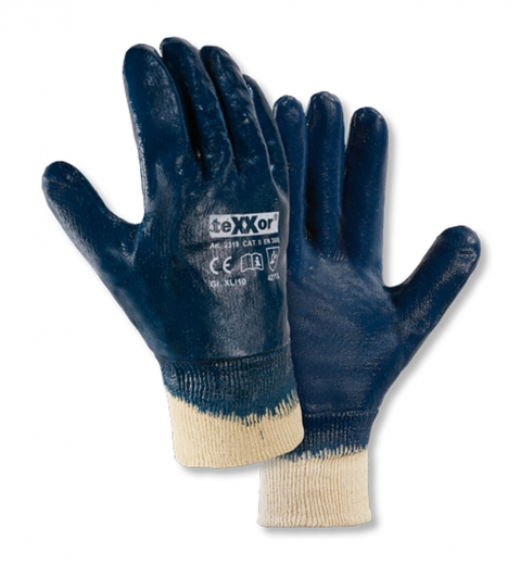 Nitril-Universal-Arbeitshandschuhe teXXor® Nitril-Handschuhe STRICKBUND zertifiziert blau 2319