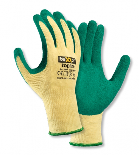 Grobstrick-Arbeitshandschuhe Latex-Beschichtung grün teXXor® 2207 Universal-Handschuhe