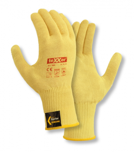 Hitzeschutz-Handschuhe teXXor® Feinstrick-Handschuhe ARAMID Arbeitshandschuhe gelb 1960